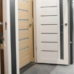 A large selection of entry doors made from different materials.