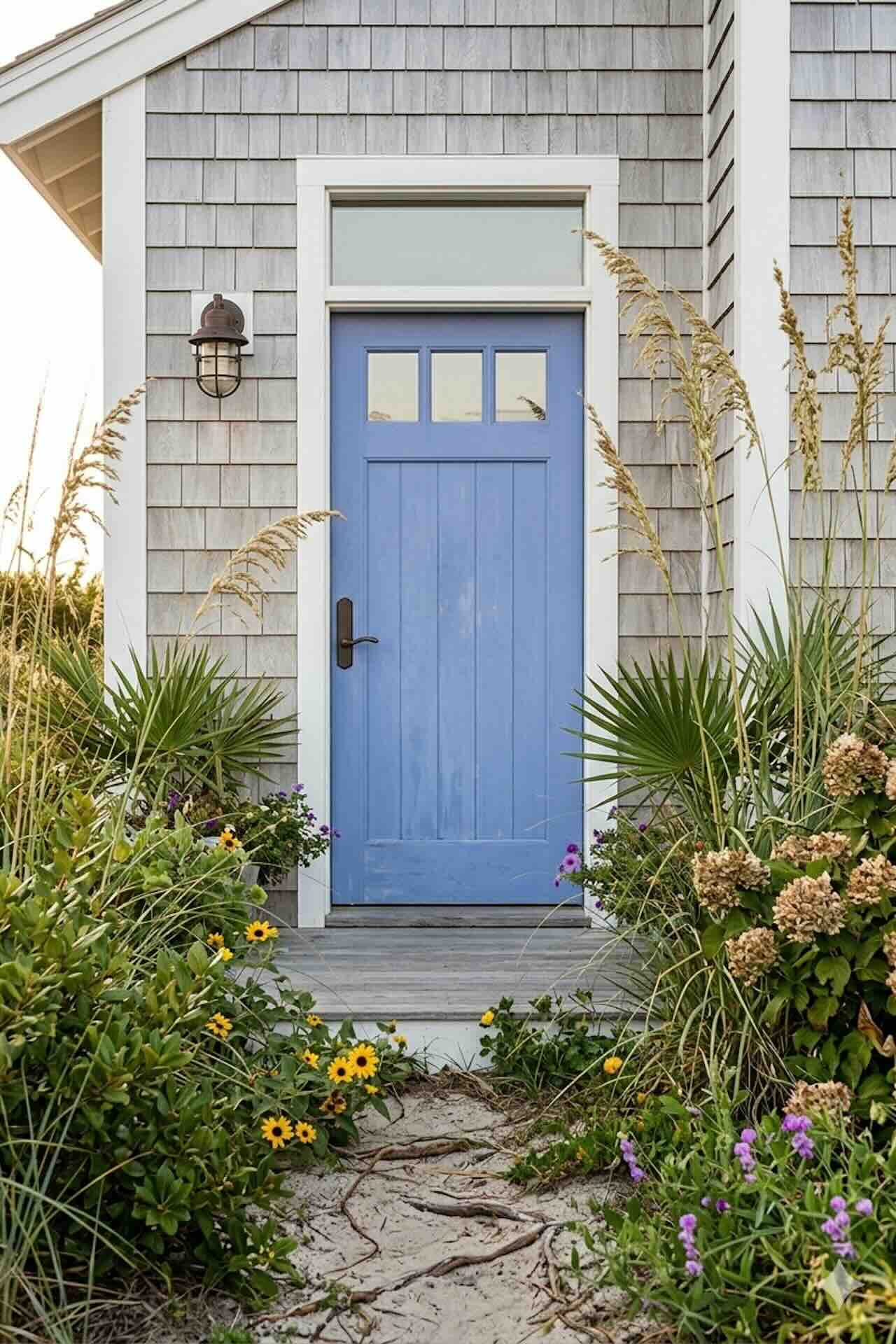 Blue front door on the Atlantic U.S. coast - Pinnacle Home Improvements