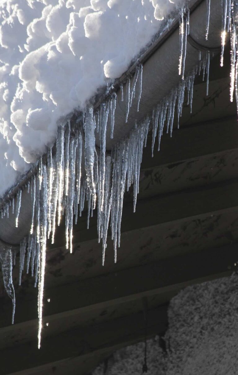 Icicles hanging from roofline - Pinnacle Home Improvements